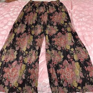 Wide Leg Floral Pants